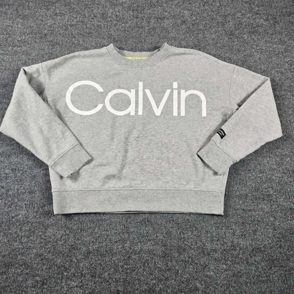 Calvin Klein Performance Gray Logo Crewneck Sweatshirt Small